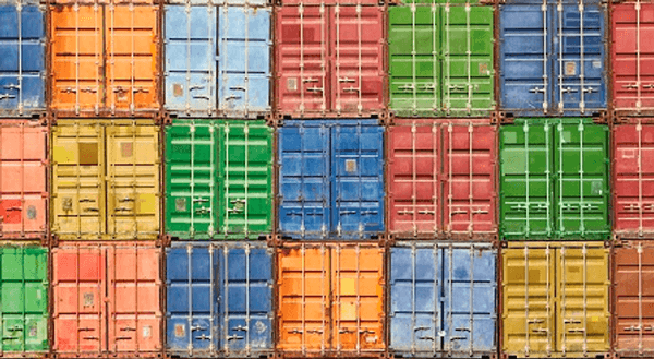 shipping containers stacked up