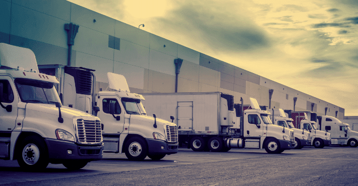 semi trucks at loading dock