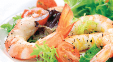 shrimp garnished on a dinner plate