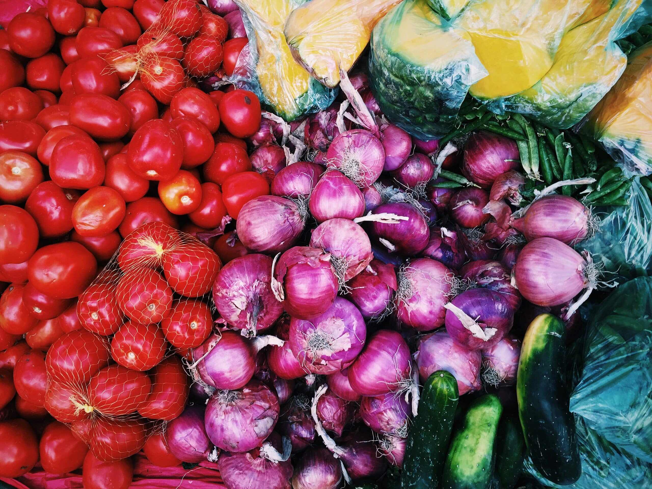 Produce in a grocery store