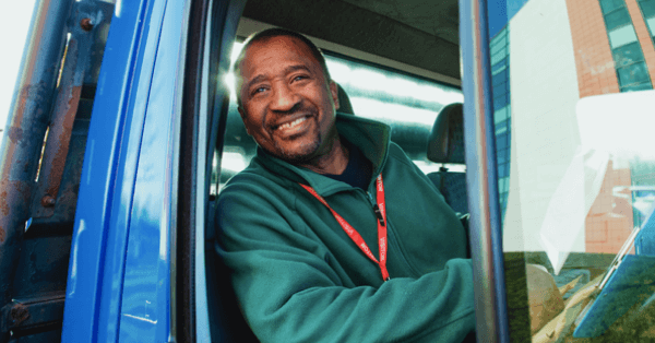 smiling truck driver
