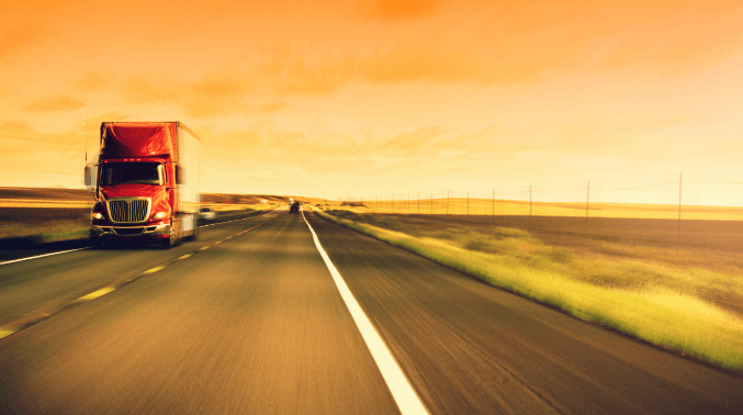 truck driving on highway