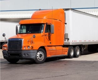 orange semi truck