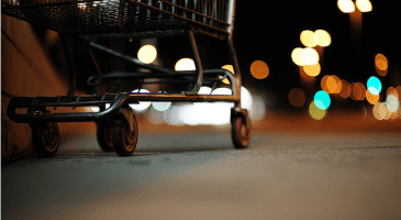 shopping cart in parking lot