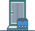 icon depicting package in front of door
