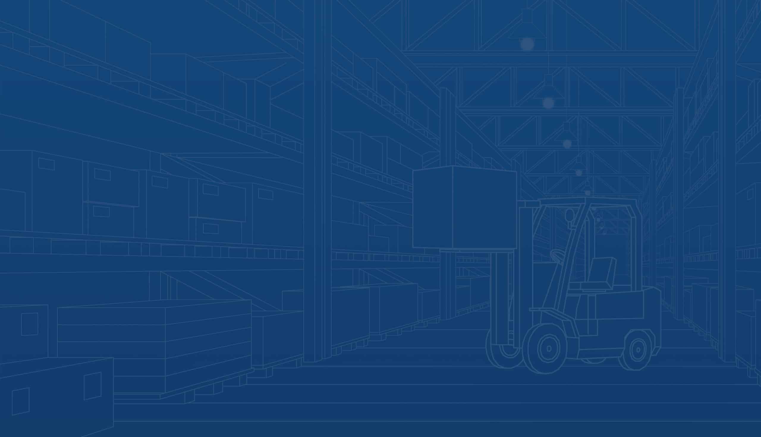 warehouse line art with forklift