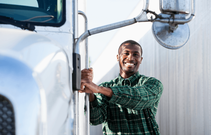 smiling truck driver