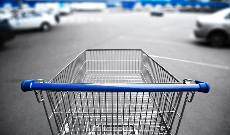 shopping cart in parking lot