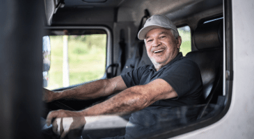 smiling truck driver