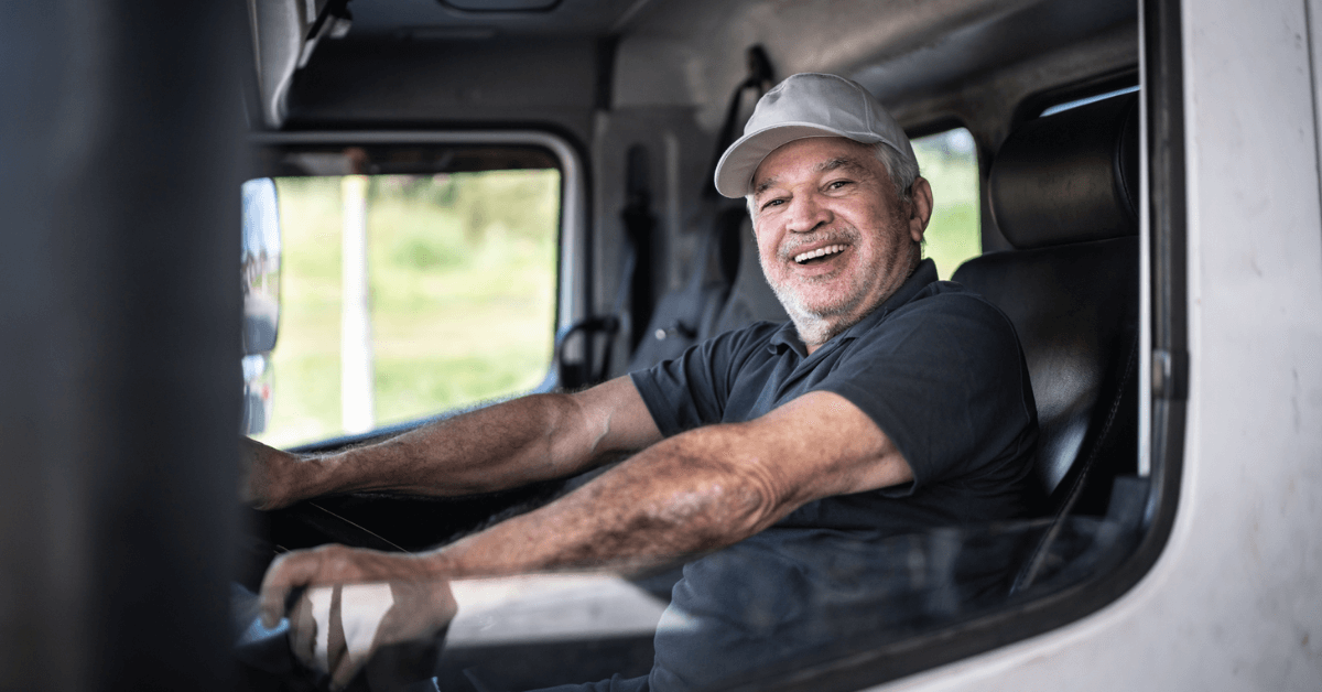 smiling truck driver