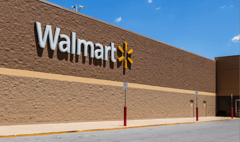 Walmart icon outside of a walmart store