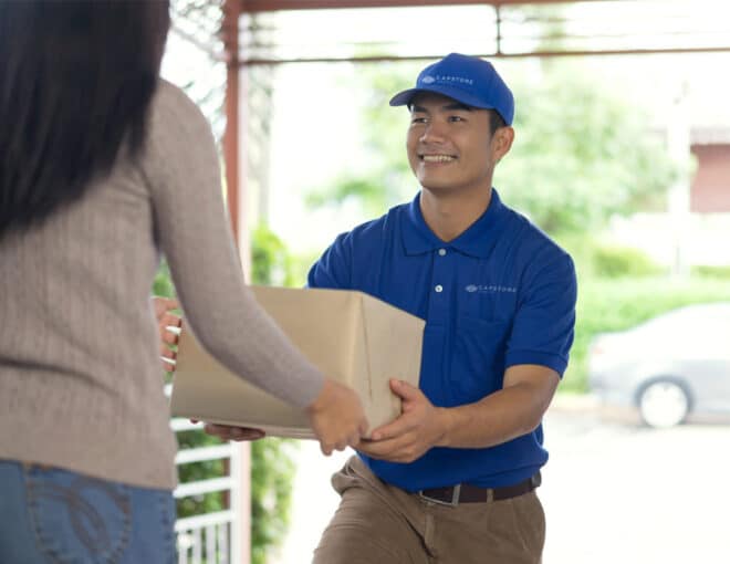 Capstone Logistics Last / Final Mile Driver Delivering Package