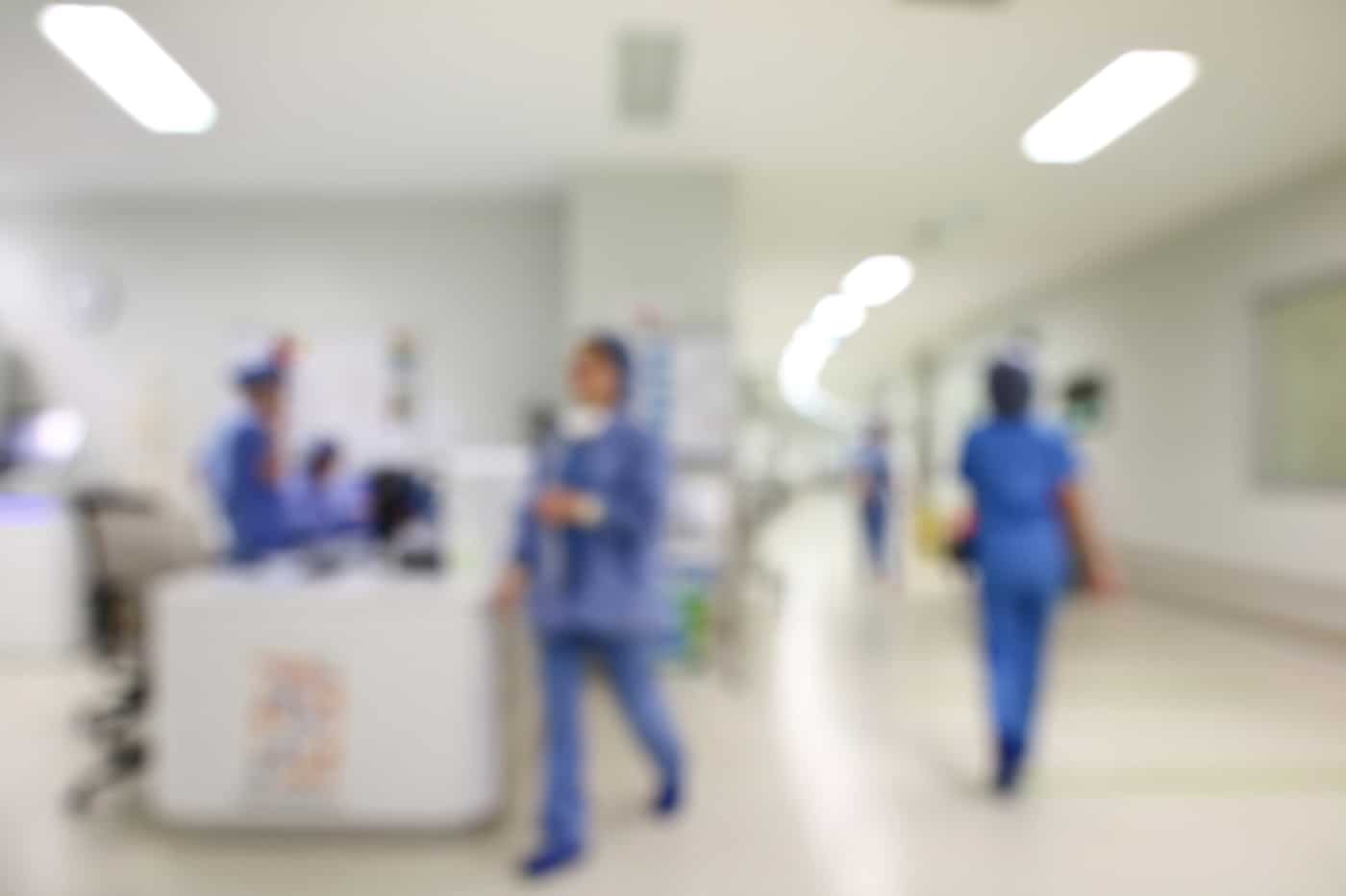a floor of nurses walking