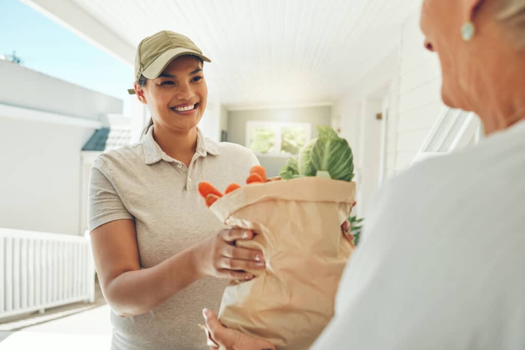 Smiling--Female-Grocery-Deliverylady