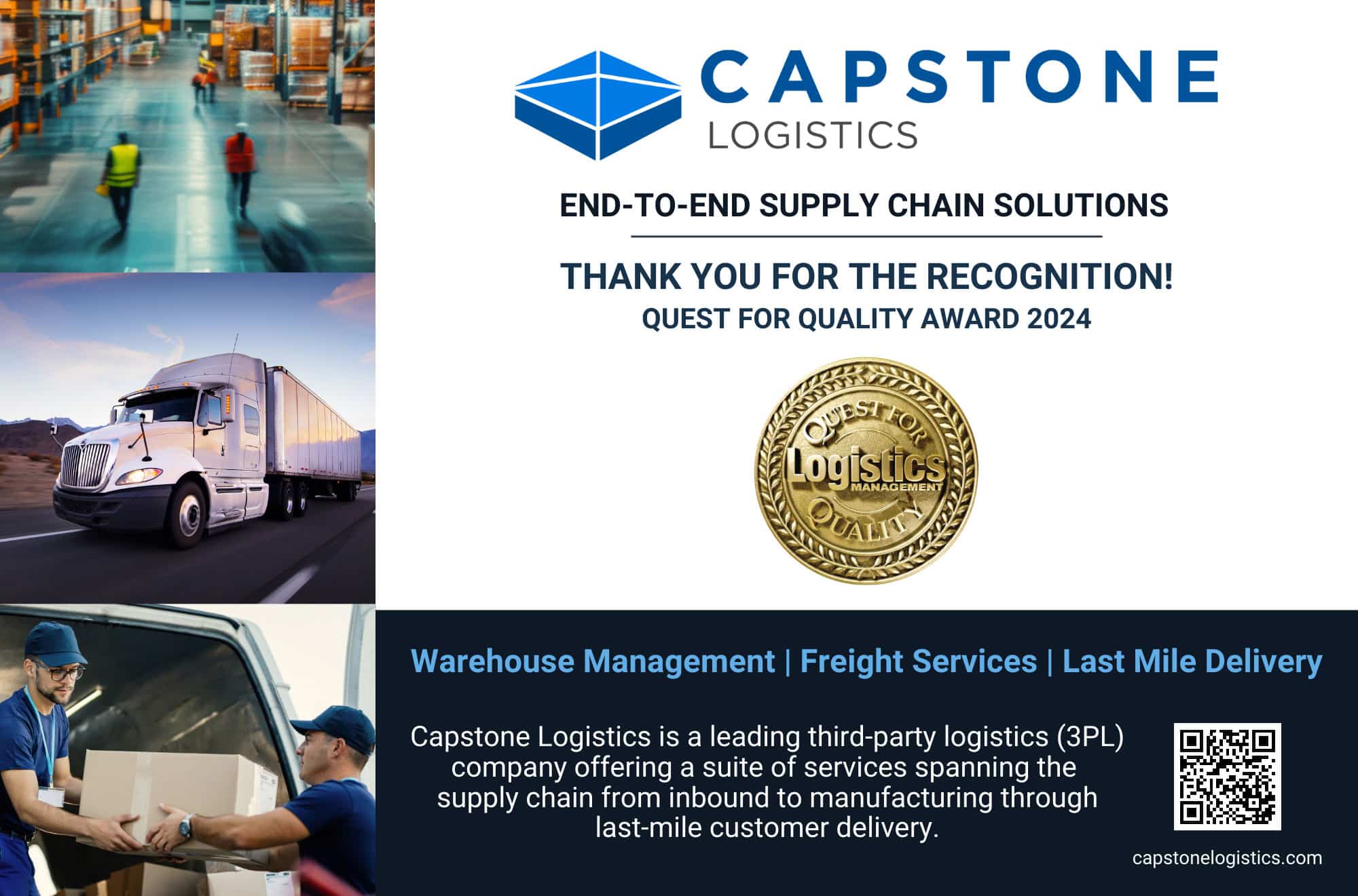 2024 Quest for Quality award by Logistics Management