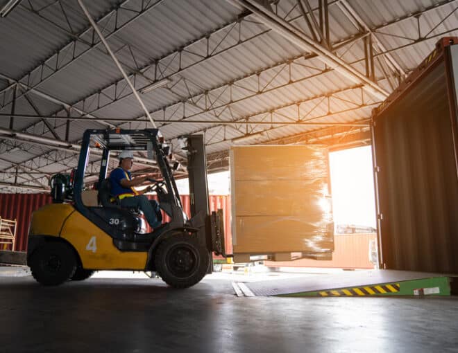 warehouse worker loading truck