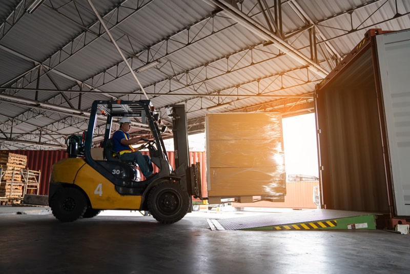 warehouse worker loading truck