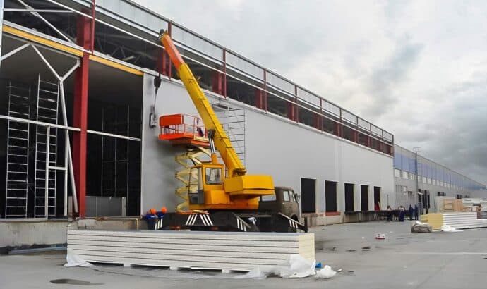 warehouse distribution center in construction